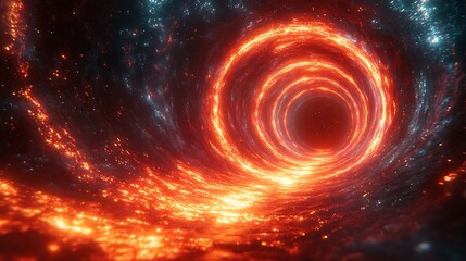 Fiery red neon lines forming a high-speed glowing vortex