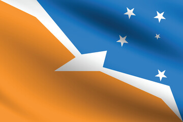 Flag of Argentina Antarctica. Argentina Antarctica flag official size and color standards digital vector illustration. Waving flag.