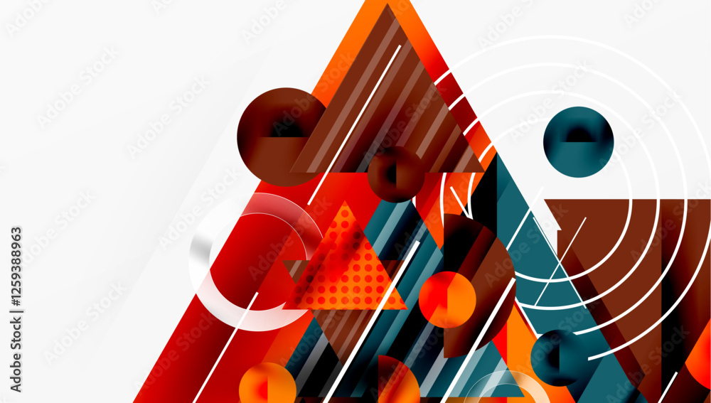 Aufkleber Modern geometric background - overlapping triangles with smooth gradients and semi-transparency