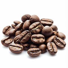 Naklejka premium Roasted coffee beans pile, studio shot, food background