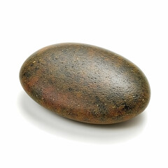 Smooth brown stone, isolated, white background, spa use