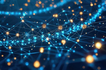 Fototapeta premium DNA chain evolving through holographic structures, illustrating futuristic biological intelligence.