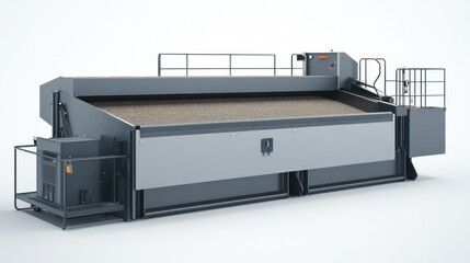 Industrial grain sorter processing seeds in a factory