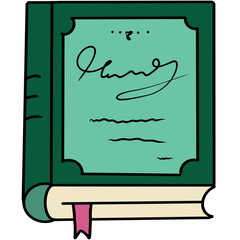 Books for learning placed on a white background.