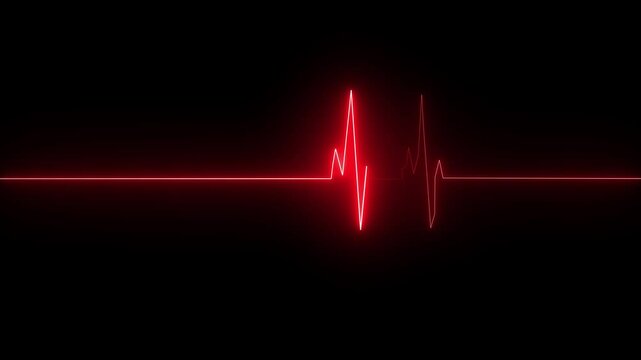 Abstract neon heartbeat signal icon animation emergency, examination frequency graph graphic health health care heart heartbeat