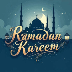 Ramadan Mubarak Typography.