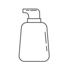 Minimalist outline illustration of a skincare pump bottle in a modern, thin-line style. Ideal for beauty, skincare branding, spa, wellness, product packaging, social media, and digital marketing.