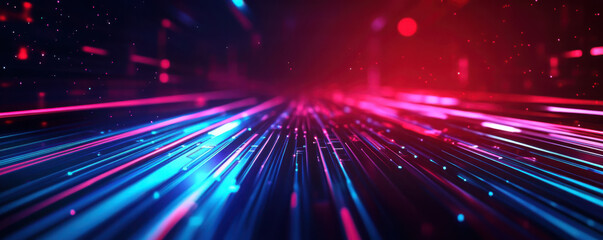 Abstract neon light patterns creating a sense of motion and speed.