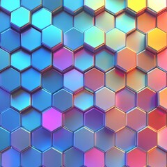 Colorful Hexagonal Pattern with Reflection and Light Effects