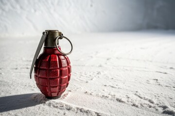 Minimalist Color Grenade: A Study in Explosive Hues & Shadow Play