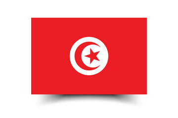Flag of Tunisia. Tunisia flag official size and color standards digital vector illustration.