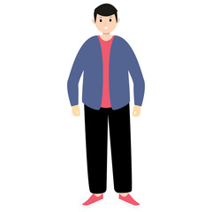 Illustration of People with Smile Expression. Flat Vector Character.