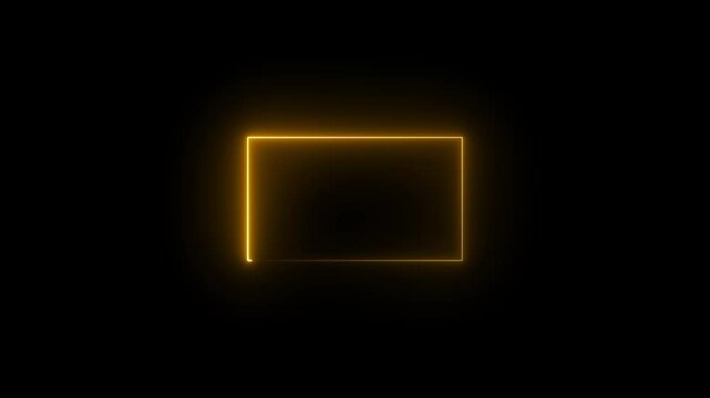 neon rectangle shine show space square technology Glowing line frame web neon box pattern Abstract background web neon box pattern LED flashing lights.4k video