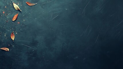 Autumn leaves, dark background, food blog