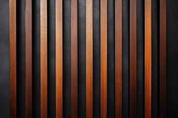 Vertical wooden slats against dark backdrop. Ideal for backgrounds, textures, or modern design projects.