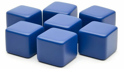 Obraz premium Blue Cubes Network Connection Teamwork Studio