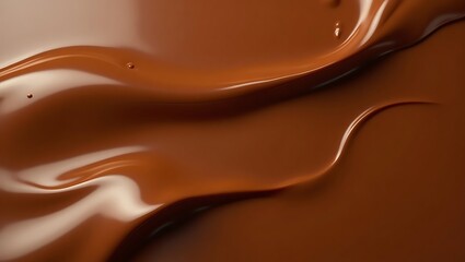 Naklejka premium Glossy chocolate flow - indulgence and richness - culinary blog,dessert promotion.