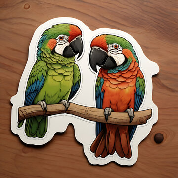 diecut sticker of blue winged macaw parriot