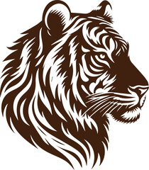 tiger head silhouette vector image 