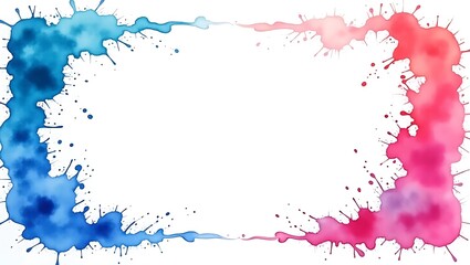 Obraz premium Watercolor splash frame - artistic expression - website header,social media post
