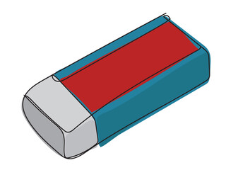 Eraser in continuous line style on a white background