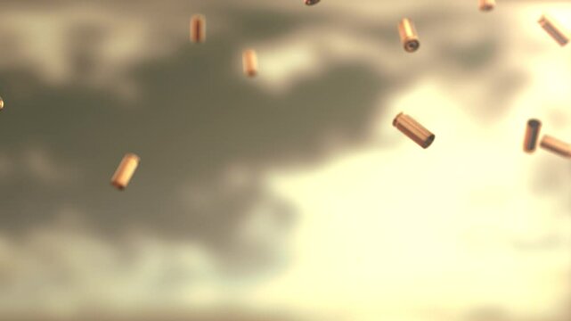 Shells is a motion graphics pack featuring realistic 3D background of falling shells. Perfect for brutal presentations, military promos, or fight-themed conten. Full HD resolution.
