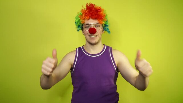Funny young clown for the holiday.