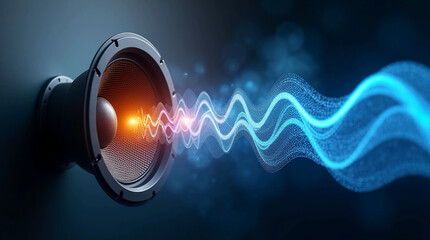 Powerful Sound Waves Emanating from Loudspeaker | Dynamic Close-Up of Audio Vibrations in Motion