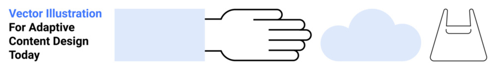 Simplistic hand, cloud, and bag icon design emphasizing minimalism, adaptability, and clarity. Ideal for tech, e-commerce, sustainability, gestures cloud storage shopping apps flat landing page