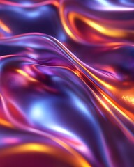 Obraz premium Abstract flowing fabric with vibrant colors and glowing highlights creates a dynamic texture