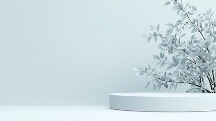 Minimalist Product Display With Pale Blue Branches