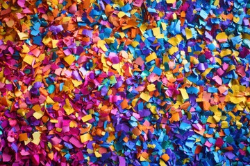 Vibrant confetti pieces in rainbow hues. Perfect for celebrating, parties, and festive designs.