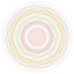 Colored abstract spiral, swirl, twirl element on white background