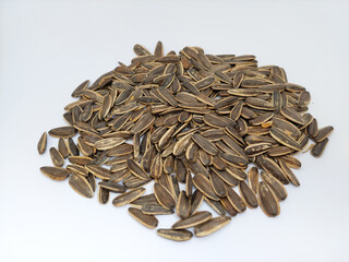 sunflower seeds isolated on white background