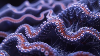 Abstract Purple and Orange Coral Reef Digital Art