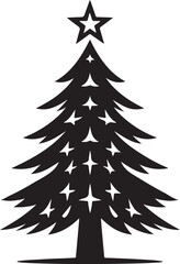 Silhouette vector of a Christmas tree, perfect for holiday, festive, and seasonal designs. Ideal for icons, logos, decorations, greeting cards, and Christmas graphics.