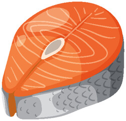 Fresh Salmon Steak Illustration