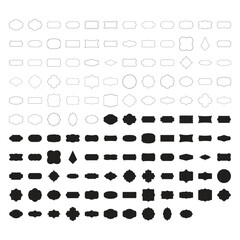 Vintage Style Frames Shapes & Borders for Fancy Labels, Wedding Invitations, Stationary Note Cards, Card Making, Greeting Cards, Wine Bottle, Product Labels, Food Pantry Labels. Collection Set Vectors