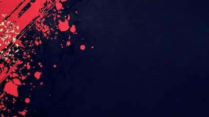 Abstract Red Splashes On Dark Blue Background