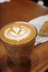 A cup of rich and aromatic latte