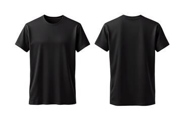 Naklejka premium Blank T-shirt mockup showing front and back views, isolated on a white background. Ideal for design presentation, apparel branding, and fashion templates. Ai generative