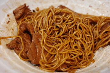 A bowl of delicious pork liver noodles