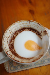 A cup of rich and aromatic latte