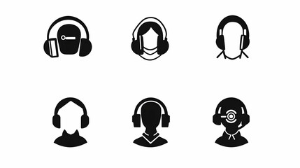 Customer service icons; diverse agents; support;  white background; website use