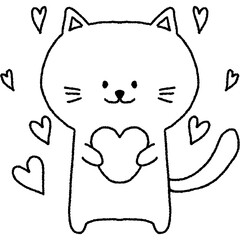 Cute hearts hand drawn illustration 