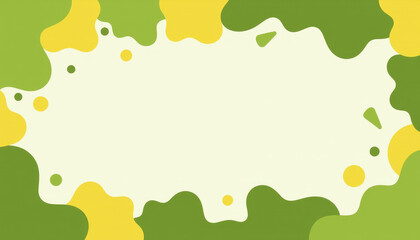 Green and Yellow Abstract Shapes Border Frame