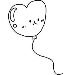 Fototapeta premium Cute hearts hand drawn illustration 