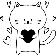 Cute hearts hand drawn illustration 