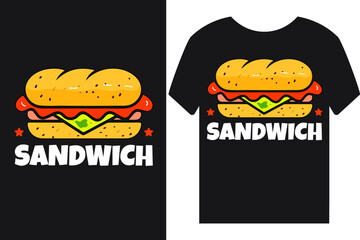 Sandwich t-shirt design vector graphic art