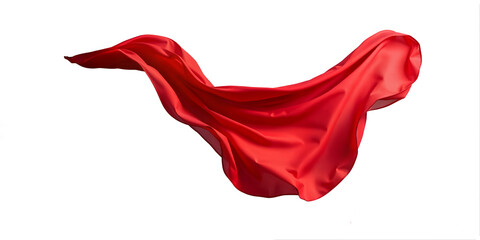 Majestic Superhero Red Cape Flowing Costume Isolated Power Presence